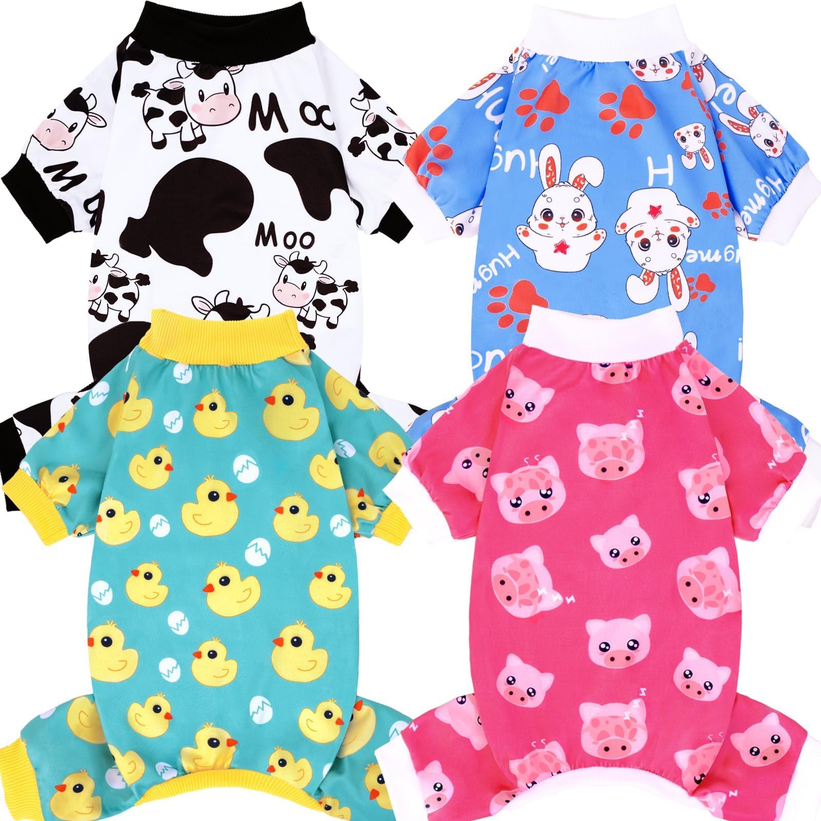 XPUDAC 4-piece dog pajamas pack for small dogs keeps pets cozy.