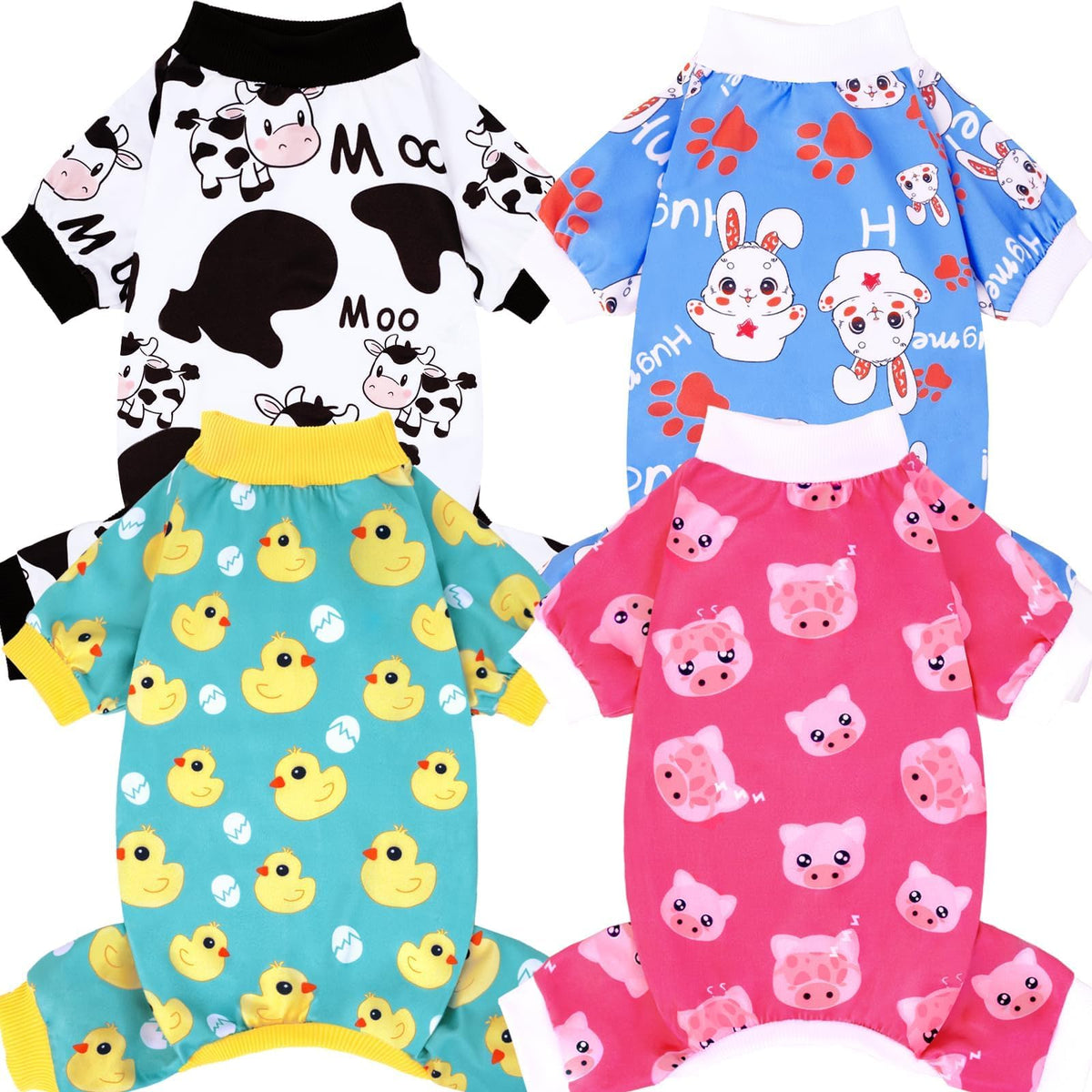 XPUDAC 4-piece dog pajamas pack for small dogs keeps pets cozy.