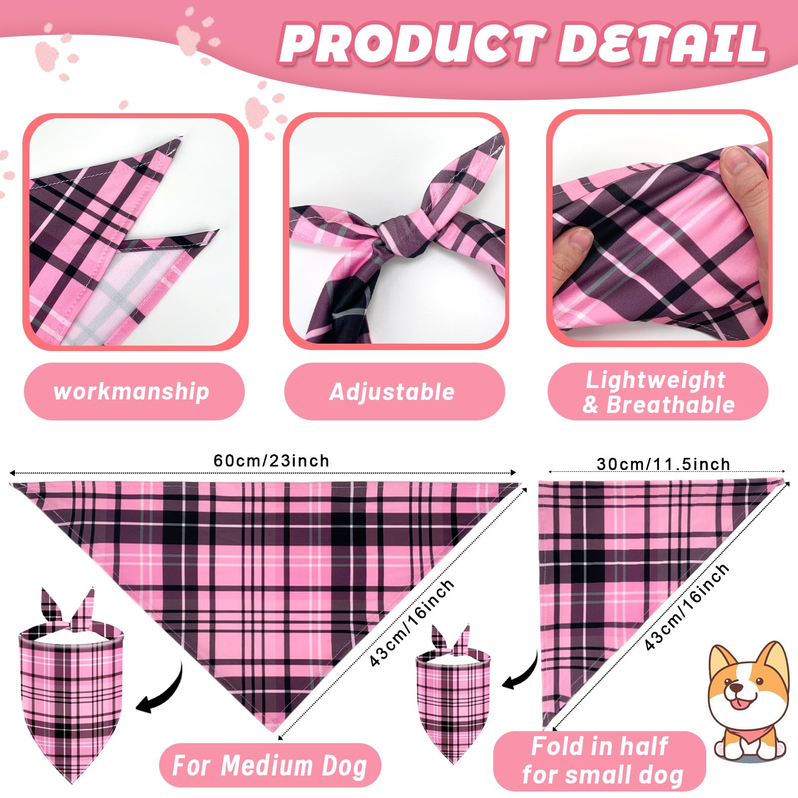 XPUDAC buffalo plaid bandana pattern coordinating with outfits.