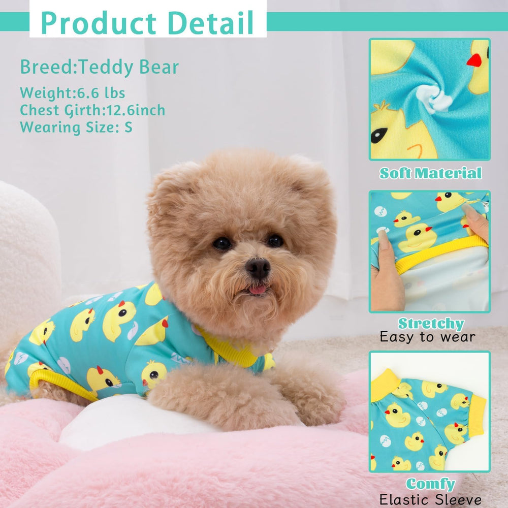XPUDAC cartoon-pattern puppy pajamas help differentiate pets with cute style.