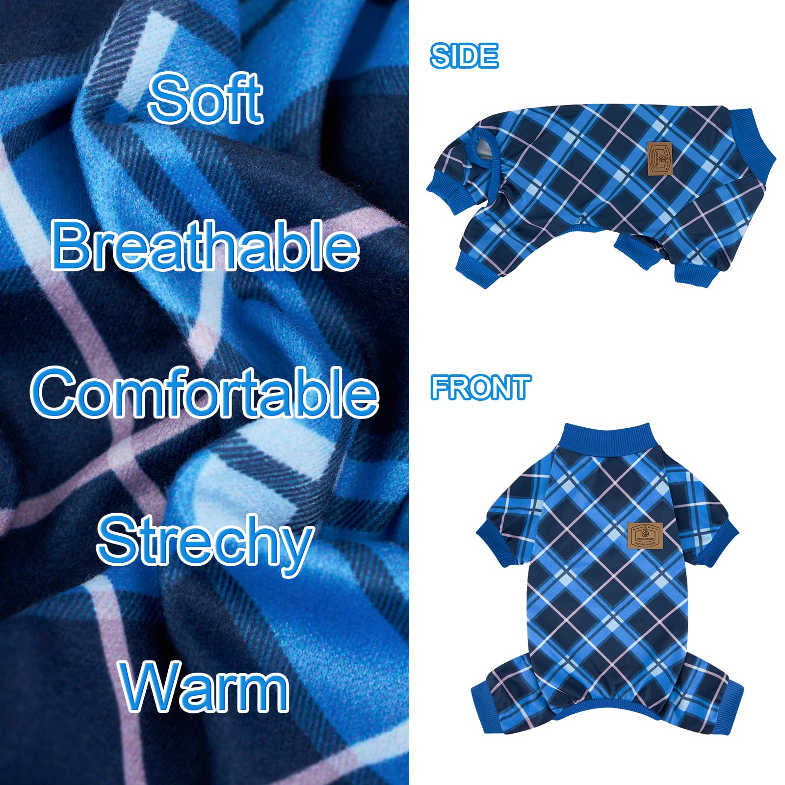 XPUDAC cat-pjs plaid pack cozy home lounging and festive cat apparel