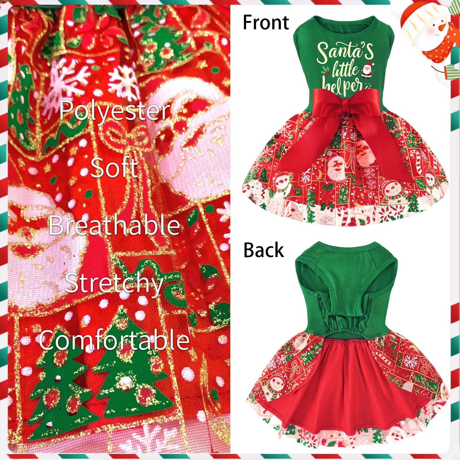 XPUDAC cat Santa costume small size for playful holiday look
