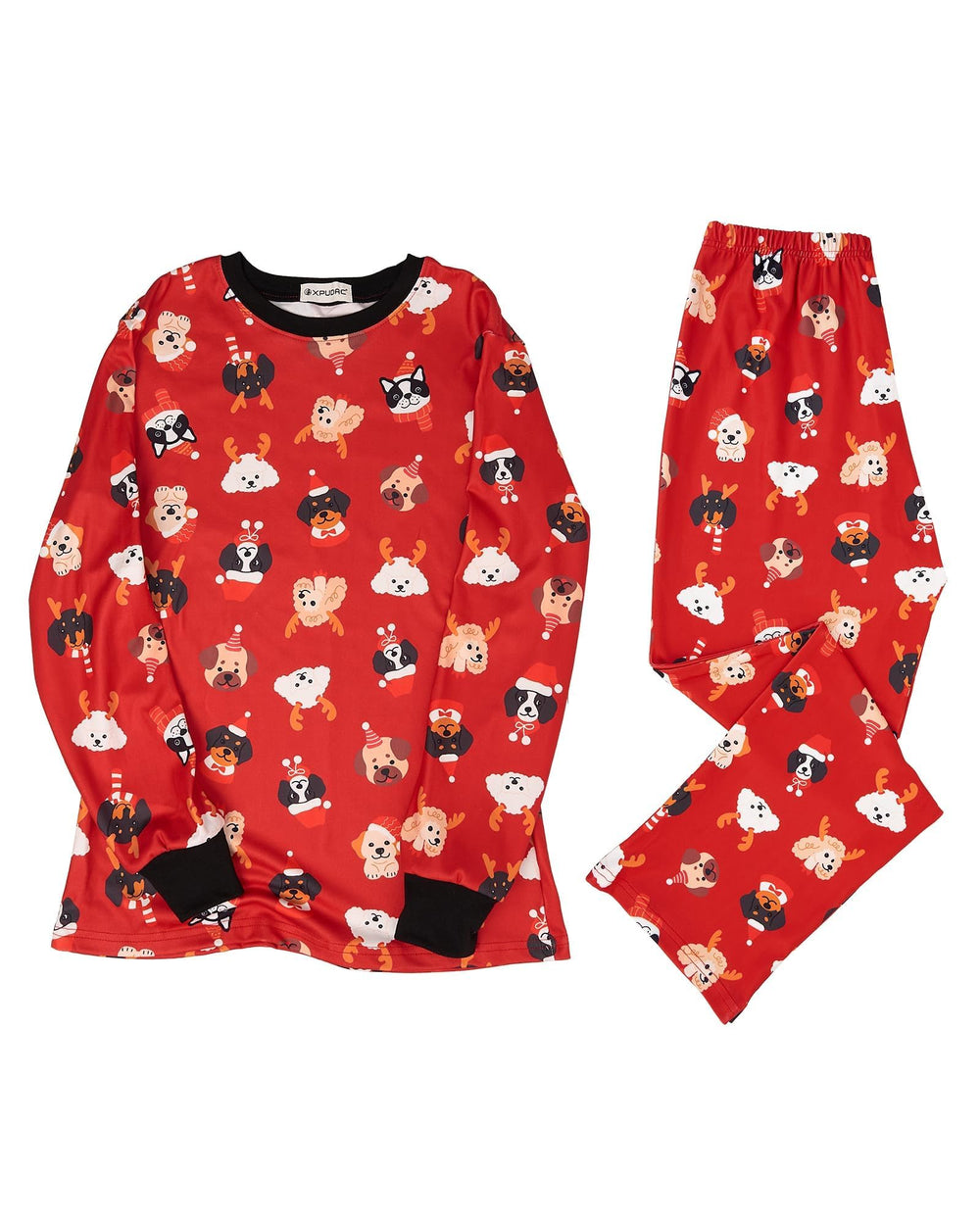 XPUDAC Christmas matching dog-owner pajamas top for cozy nights.