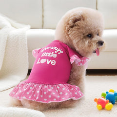 XPUDAC curled-edge-sleeves-dress for small pets adds cute detail and gentle fit