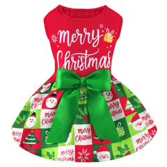 XPUDAC dog Christmas outfit with green-red design, perfect for festive photos.