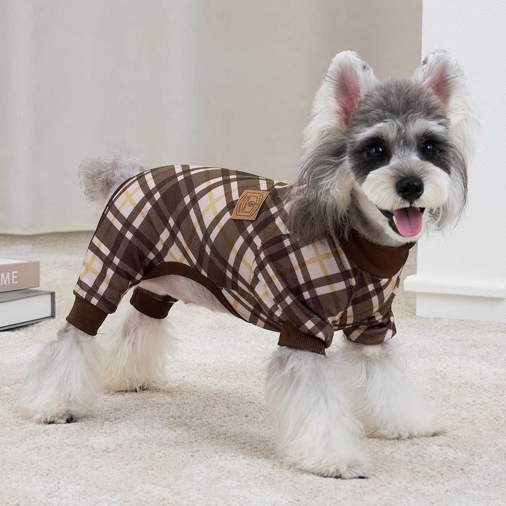 XPUDAC dog pajamas plaid pack breathable fabric supports all-day comfort and naps
