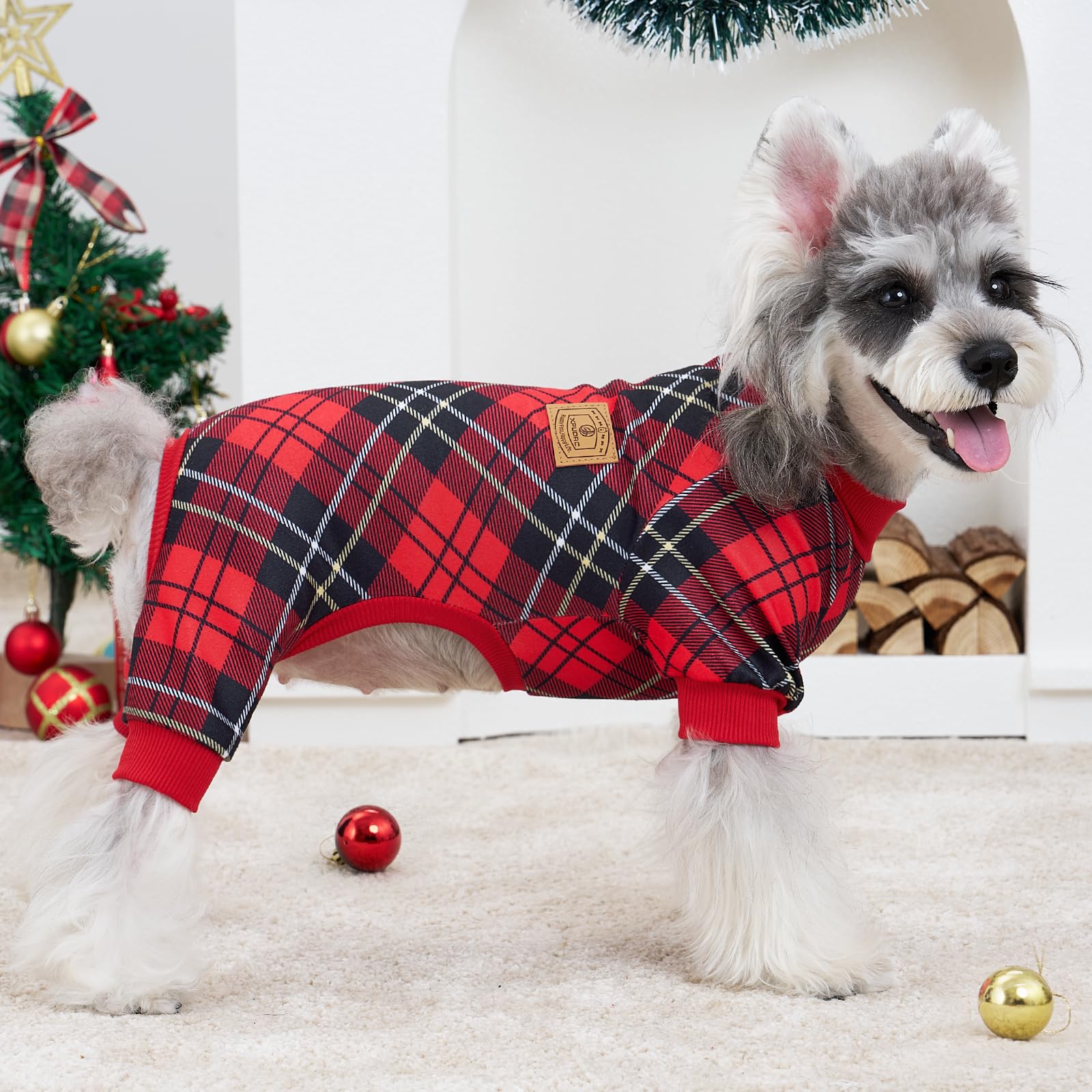 XPUDAC dog pajamas plaid pack pullover design enables easy on-and-off wear and comfy lounging