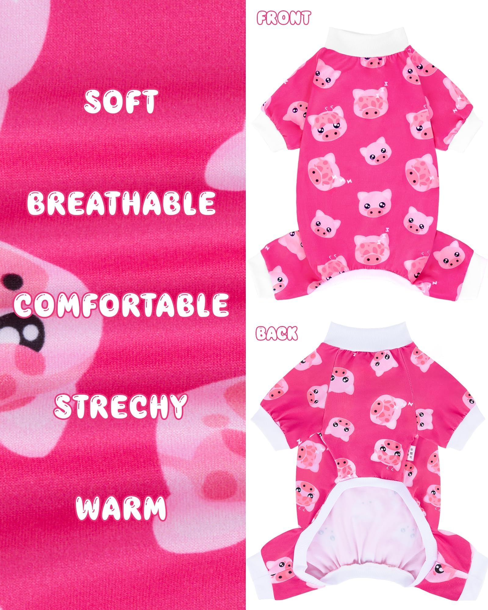 XPUDAC dog pajamas pull-on ribbing illustrates easy dressing and secure fit.