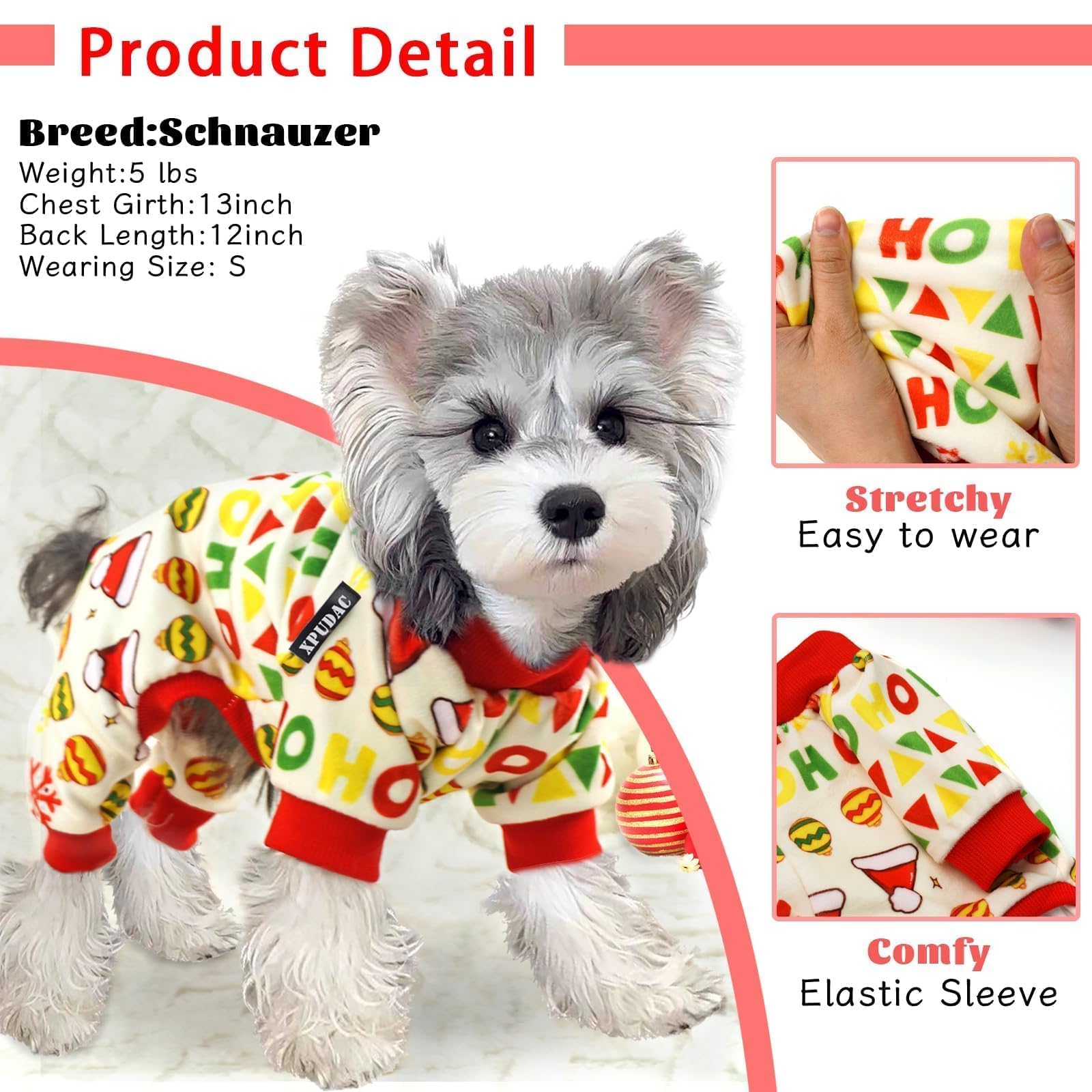 XPUDAC dog pajamas snowman pattern green for holiday snuggles