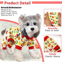 XPUDAC dog pajamas snowman pattern green for holiday snuggles