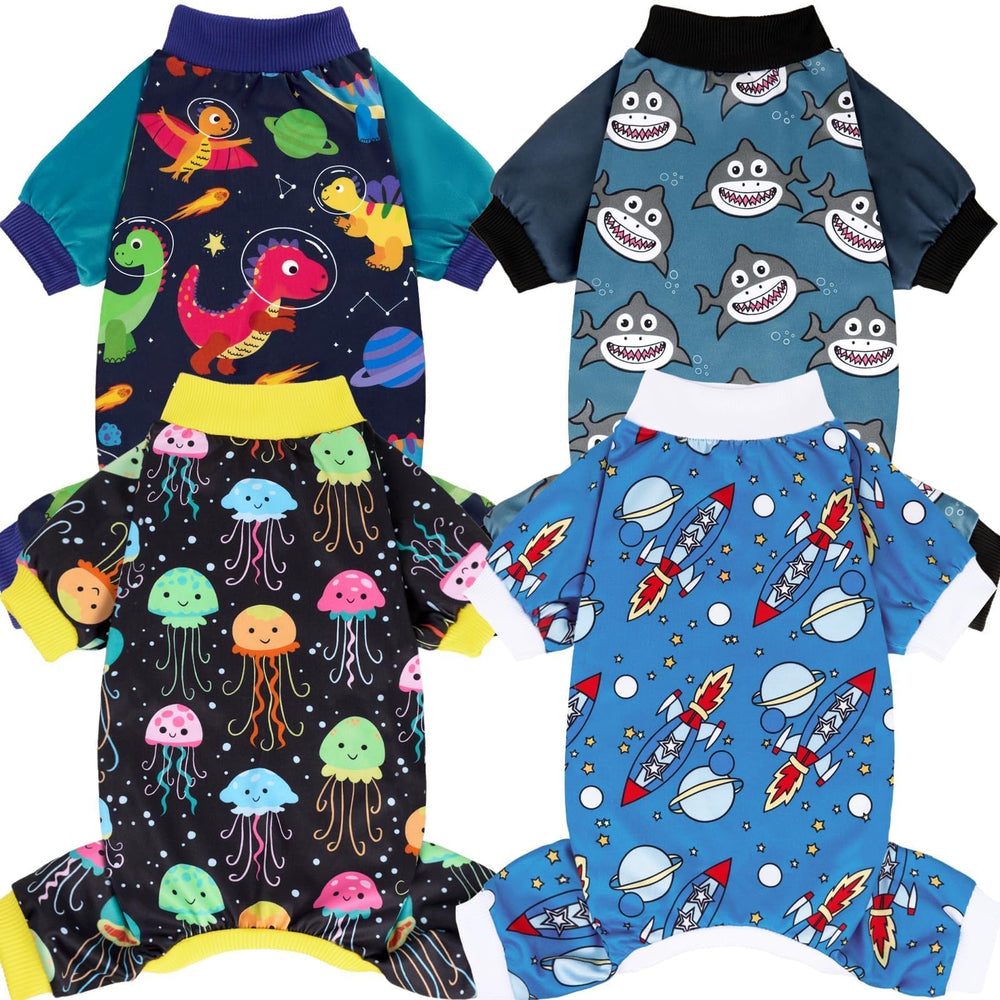 XPUDAC Universe dinosaur pattern dog pajamas provide cozy everyday wear for small dogs