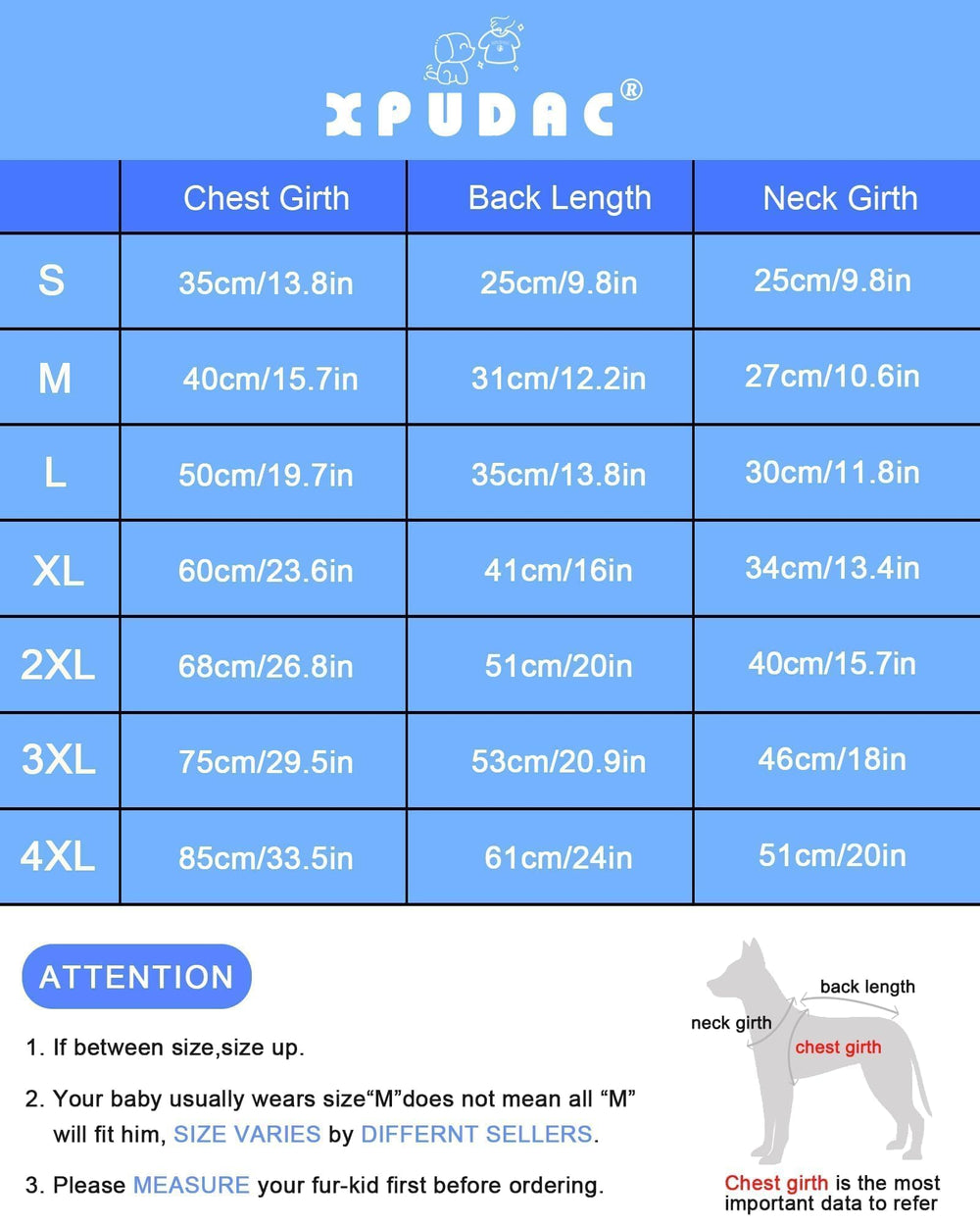 XPUDAC dog sweater pull over design enables easy dressing.