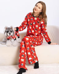 XPUDAC womens Christmas pajamas long-sleeve for warm, breathable nights.