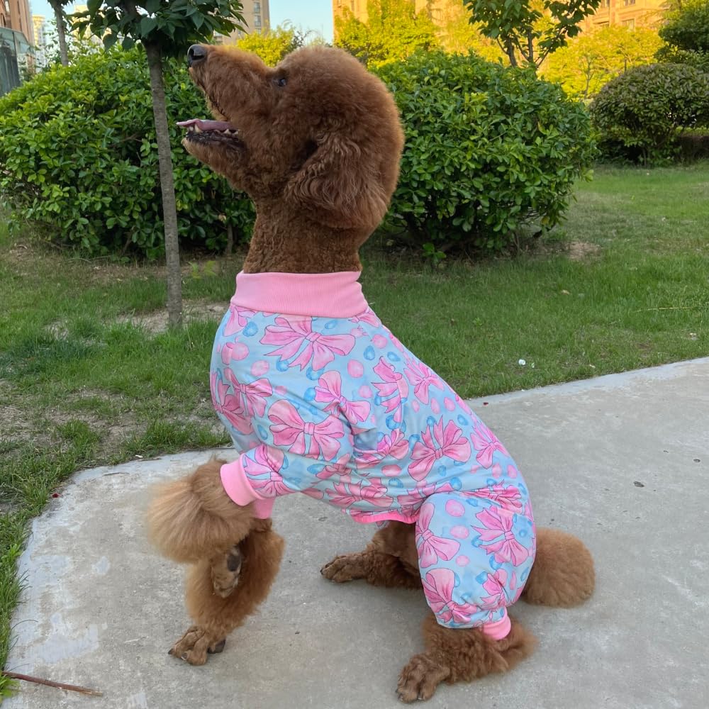 Xqpetlihai recovery shirt pink bow adds stylish, gentle wear for recovery.
