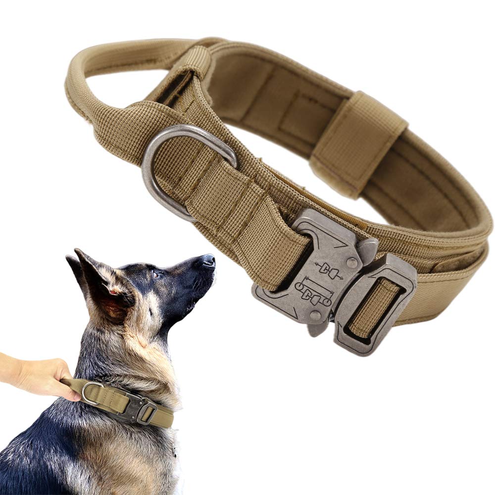 Xqpetlihai tactical dog collar adjustable-buckle shows durable, reliable fit for daily training