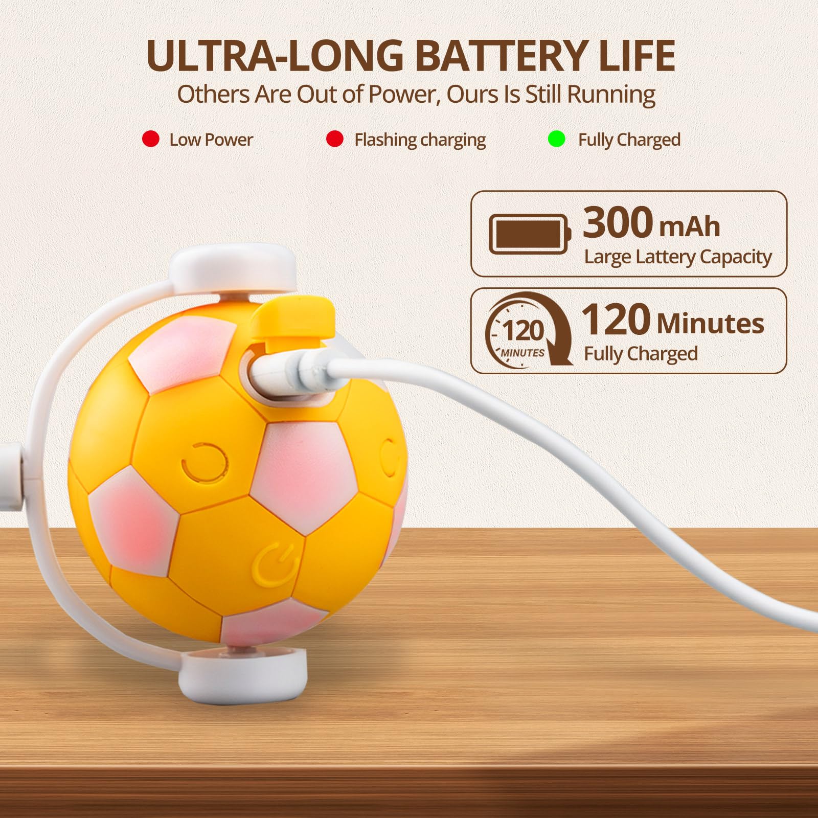 XRG Cat Toy Ball moving on hardwood floor demonstrating floor adaptation.