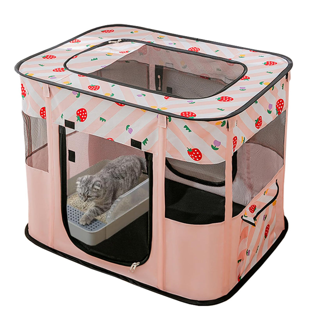 XRG portable pet playpen demonstrates quick assembly for travel and setup.