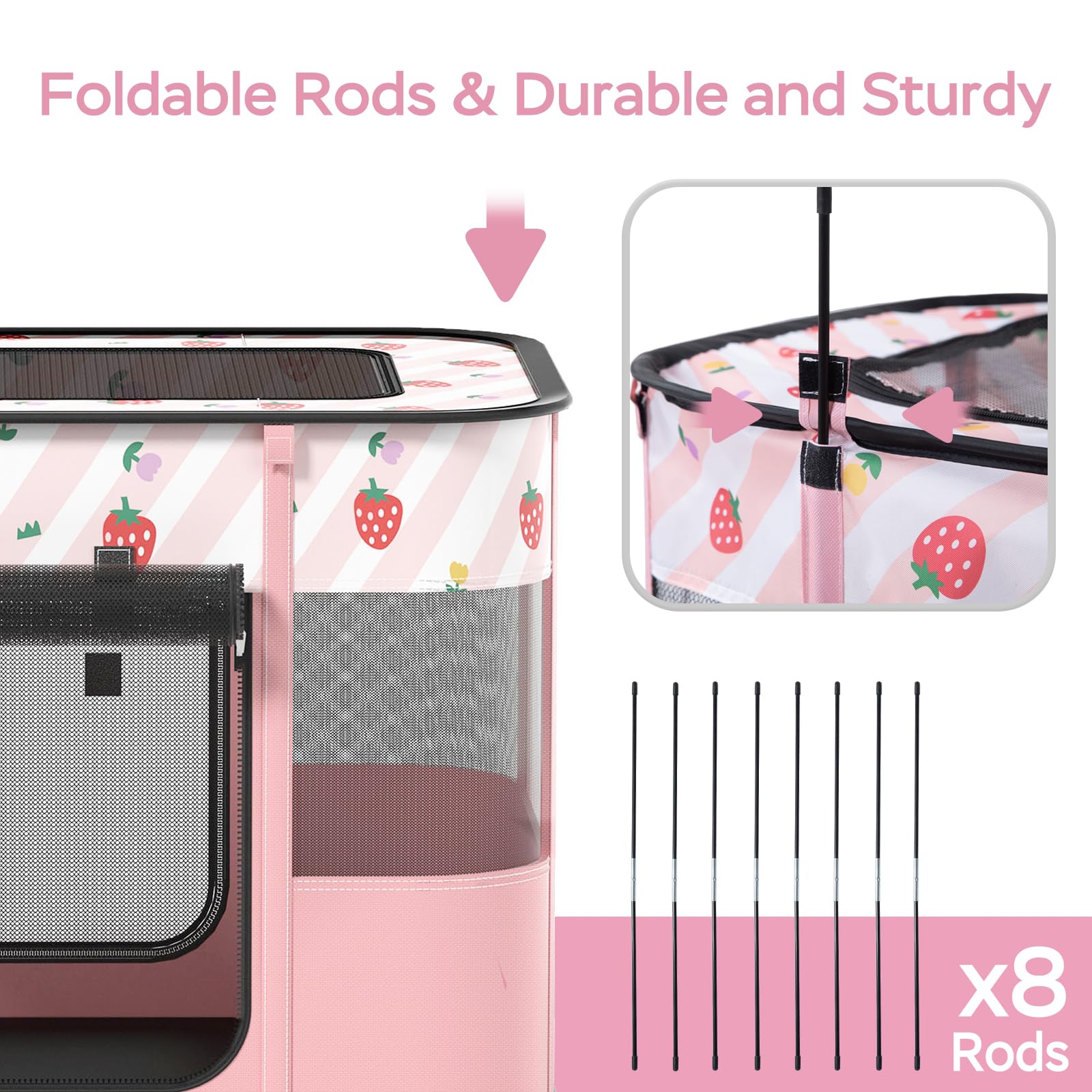 XRG playpen folds quickly for storage or travel convenience.