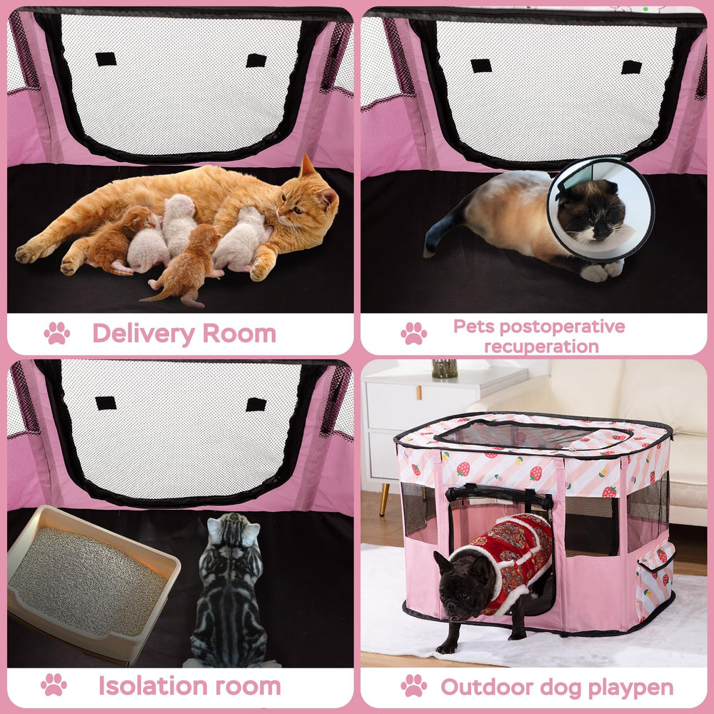 XRG pink playpen is ideal for indoor-outdoor use and gentle containment.