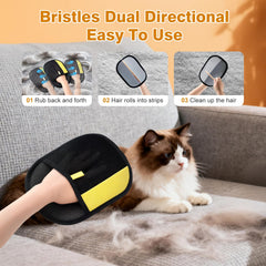 XSDLSSLY gloves on sofa close-up remove pet hair effectively.