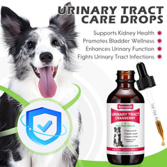 Xsvseie dog uti drops label closeup highlights herbal formula for bladder health