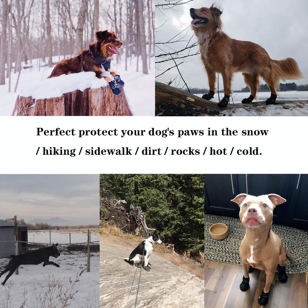 XSY&G dog boots easy-on-off closure keeps boots secure during walks.