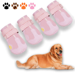 XSY&G dog boots pink close-up highlights the anti-slip sole for outdoor traction.