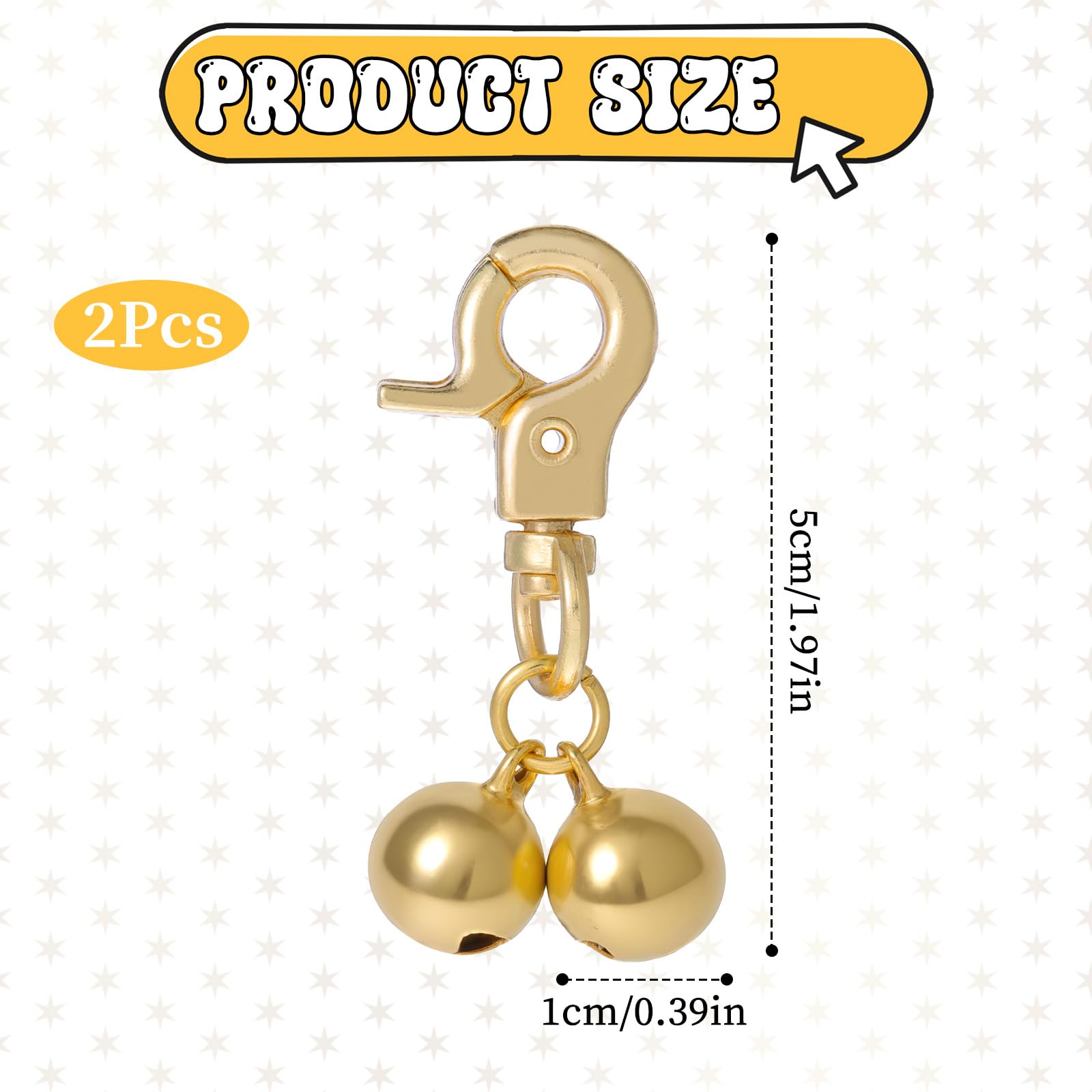 Xthrotsenk gold bell on cat collar showing compact 1 cm diameter