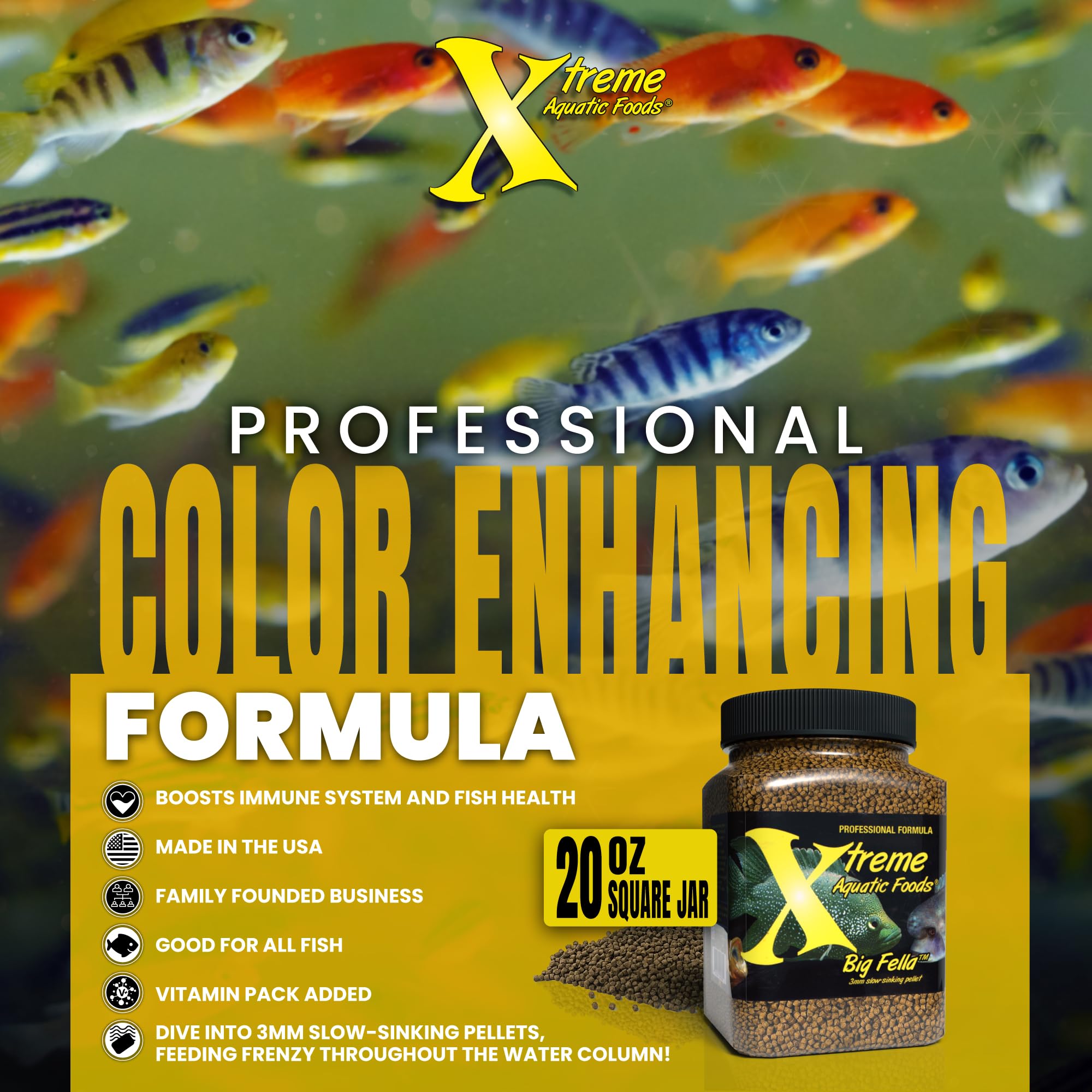 Low-waste formula in Xtreme Big Fella helps keep tank water clearer