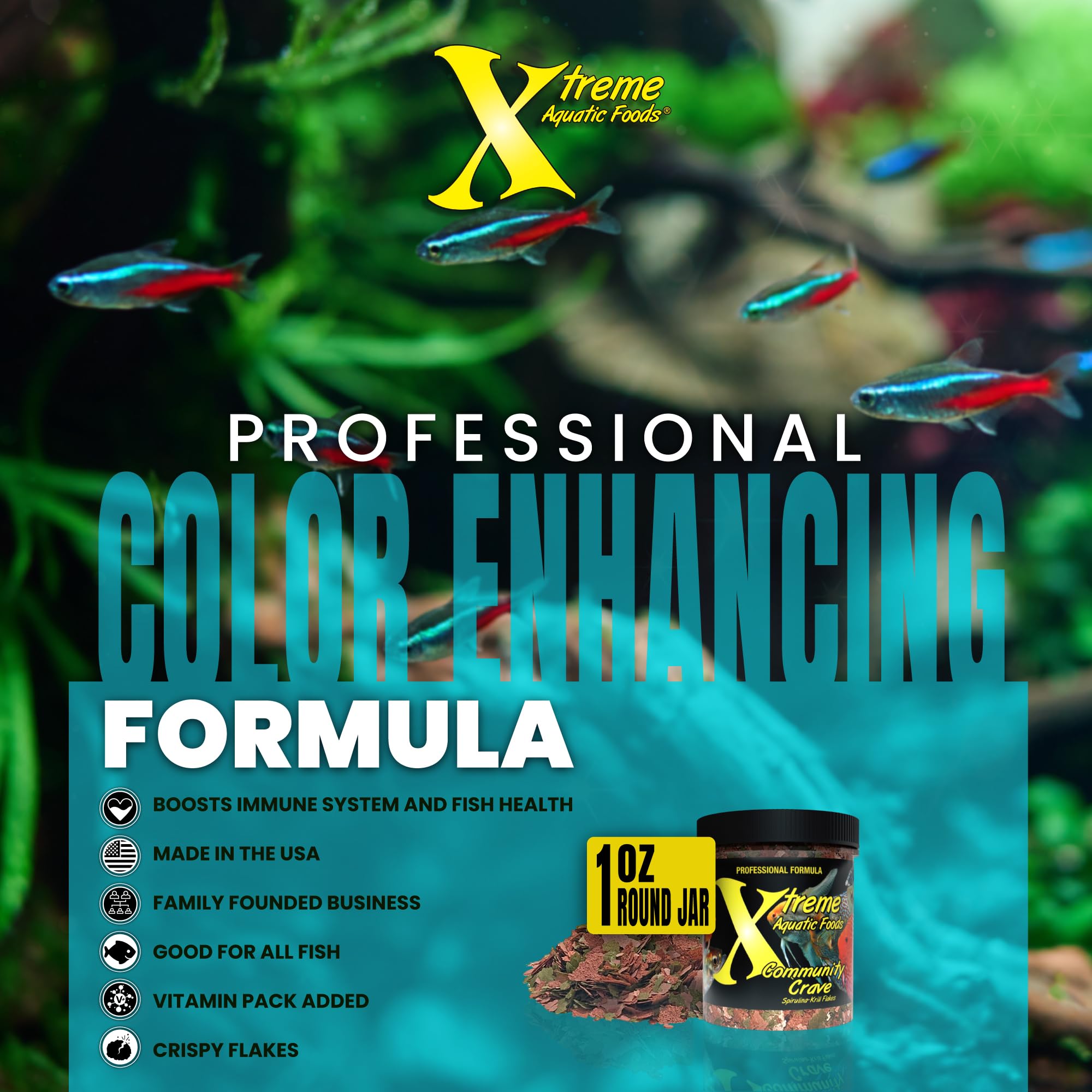 Xtreme Community Crave balanced mix aiding digestive health in fish