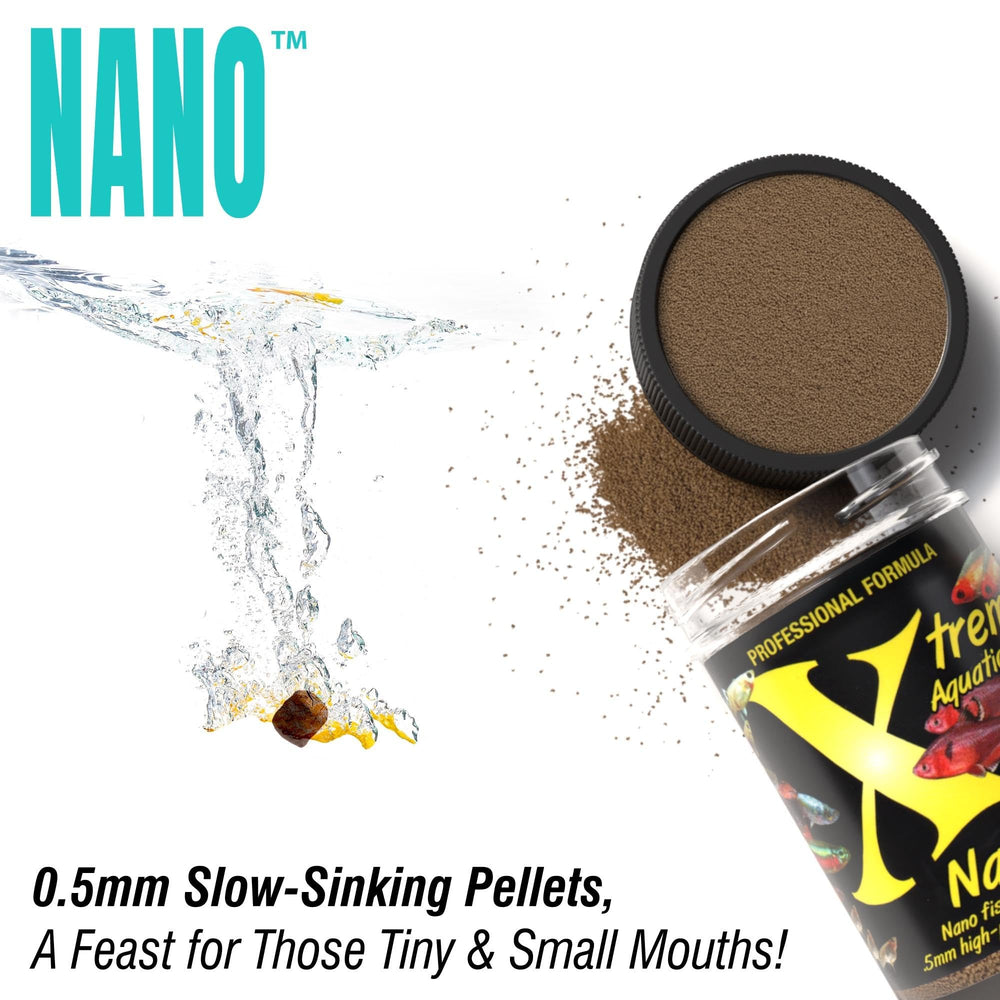 Color-enhancing effect of Xtreme Nano 0.5mm pellets on tropical fish colors