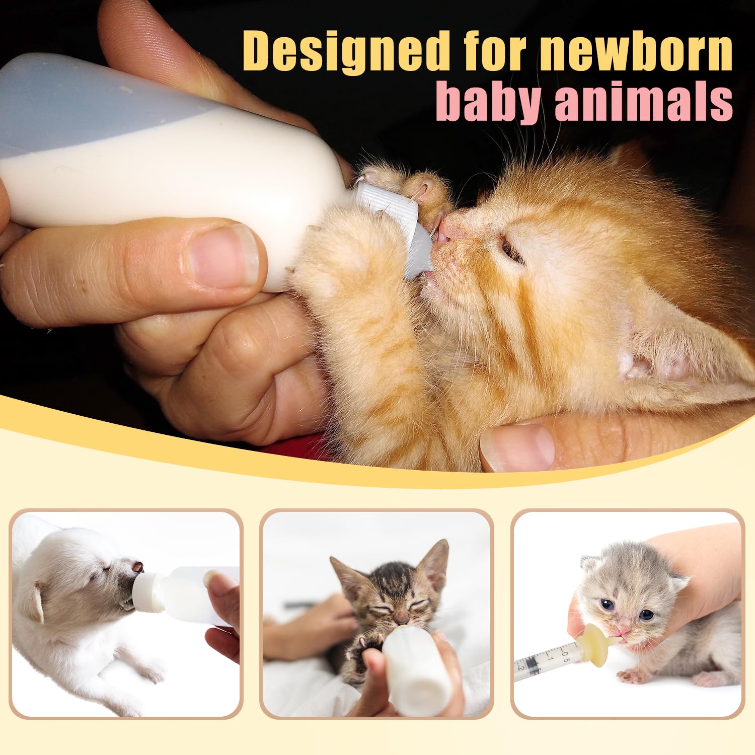 Xuanda feeding kit for newborn kittens or puppies with vet-inspired design.