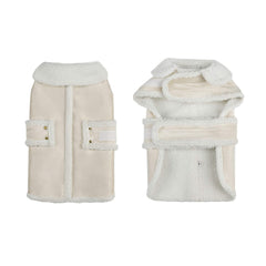 XUANQIFC Dog Winter Jacket back view highlights secure fit and leash access.