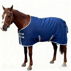 XUANNIAO 1200D horse blanket in deep blue front view, durable turnout protection for winter