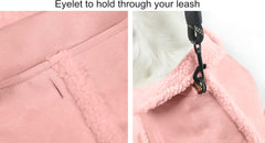 XUANQIFC dog winter jacket pink XXL fleece close up shows thick warmth