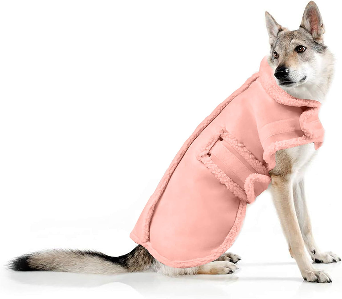 XUANQIFC dog winter jacket pink XXL front view for warm walks