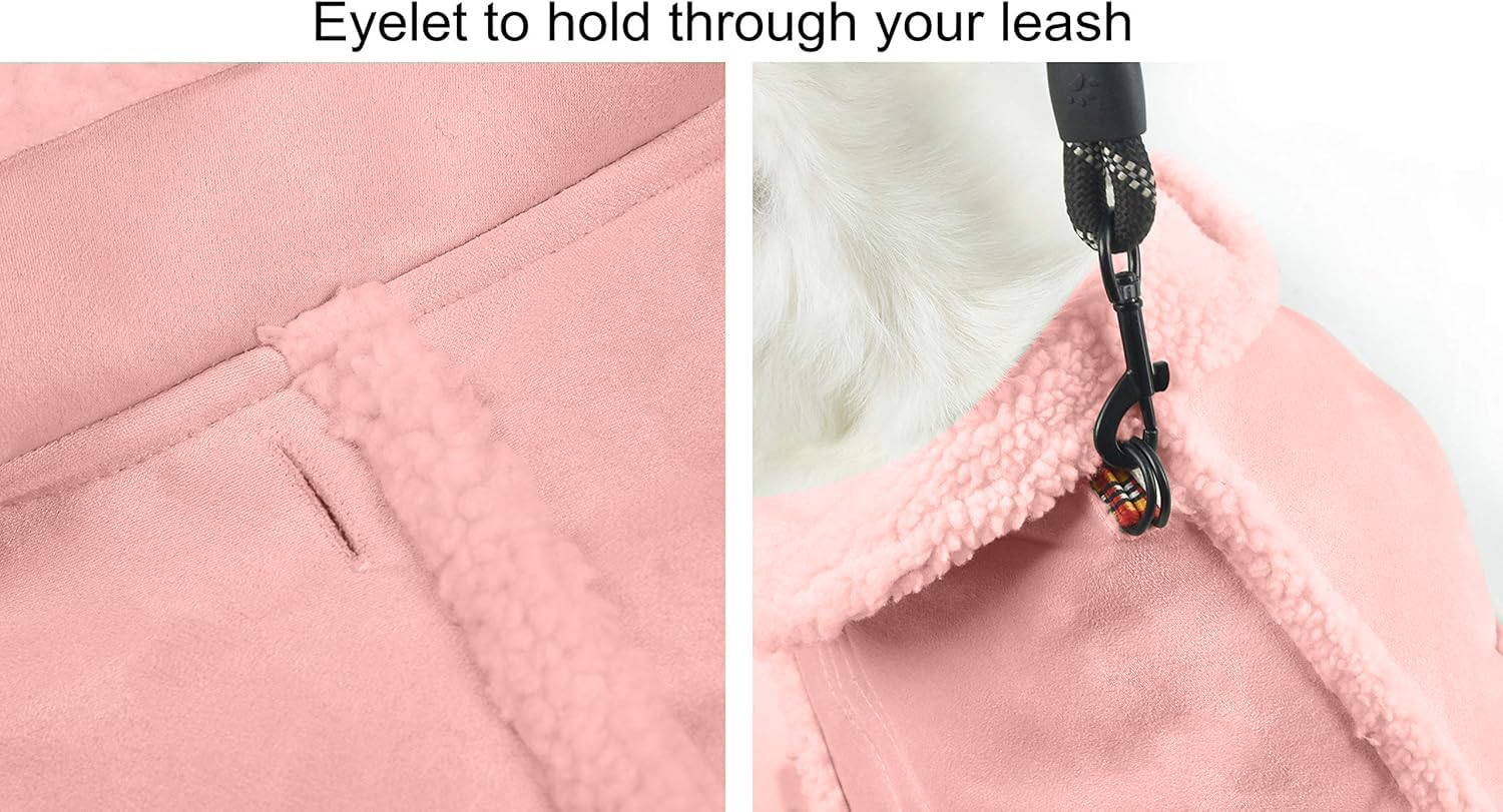 XUANQIFC dog winter jacket back with leash hole for easy outdoor walking