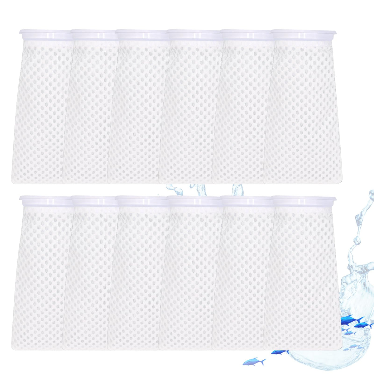 XUANZIKEMAO 12-pack 4-inch filter sock ready for quick debris removal in your aquarium.