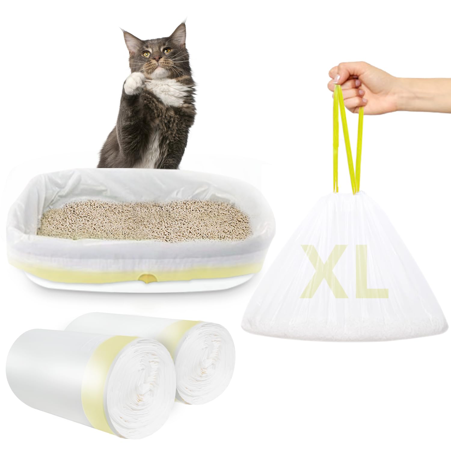 XUEPETT jumbo liner with drawstring closure for quick, tidy disposal