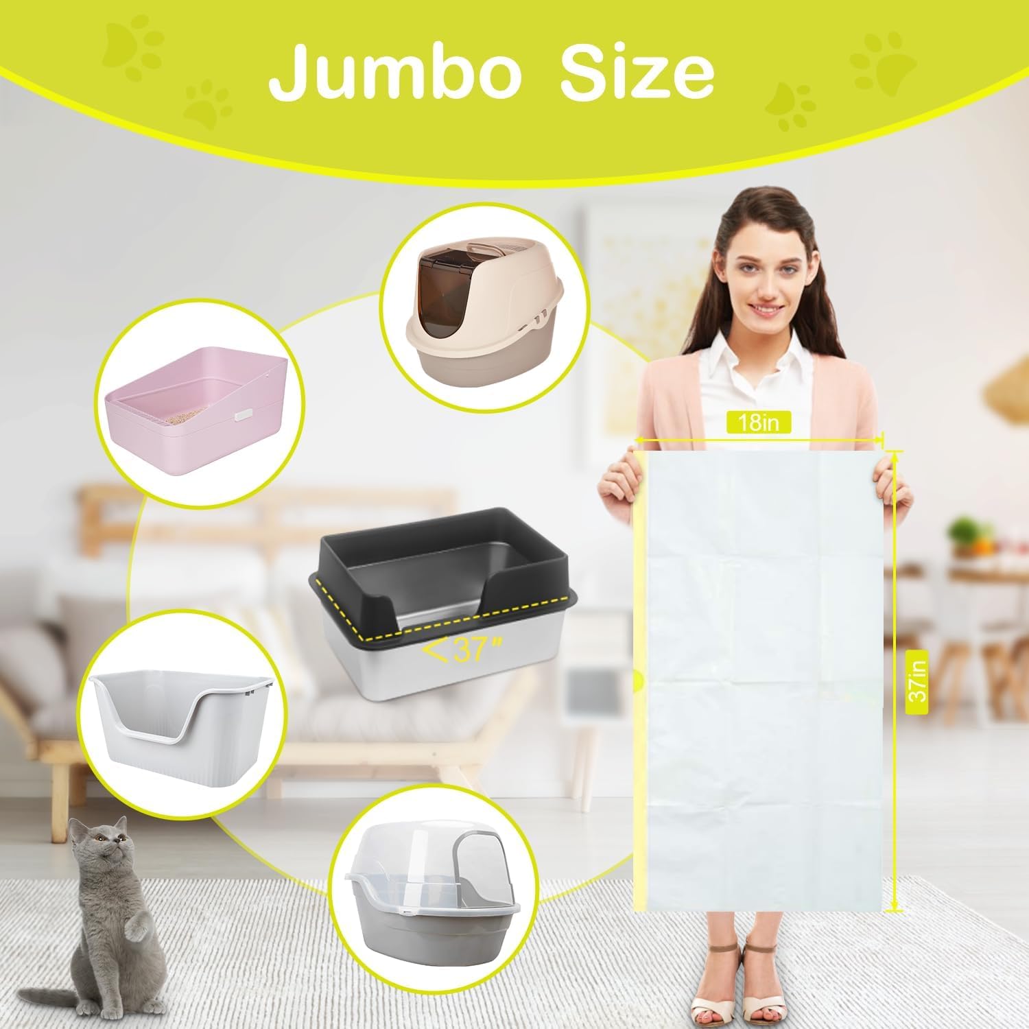 XUEPETT liner with perforated edges enables easy separation for fast cleanups