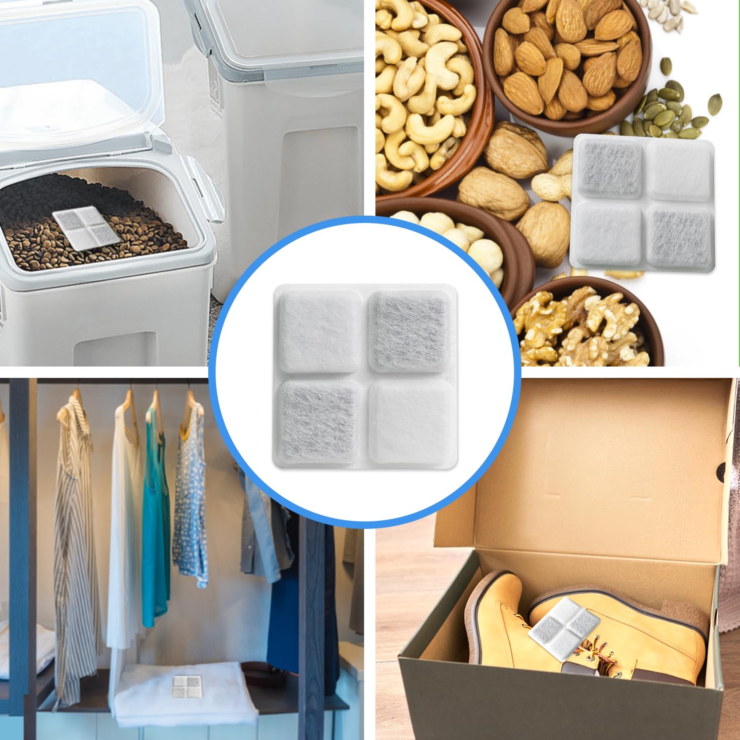 Xuepett pet food dry and fresh through moisture-control desiccants.