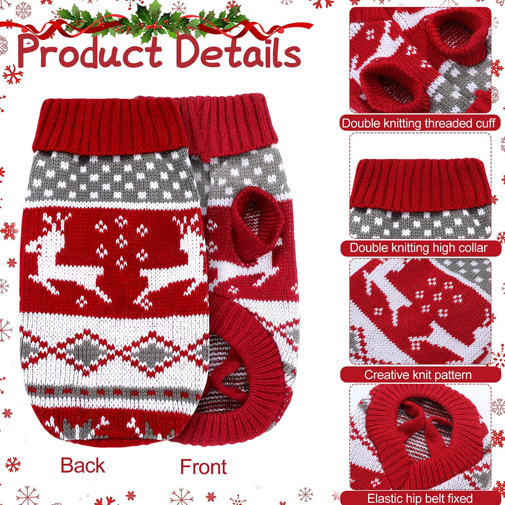 Xuniea Christmas dog sweater snowflake pattern keeps pets cozy on cold walks