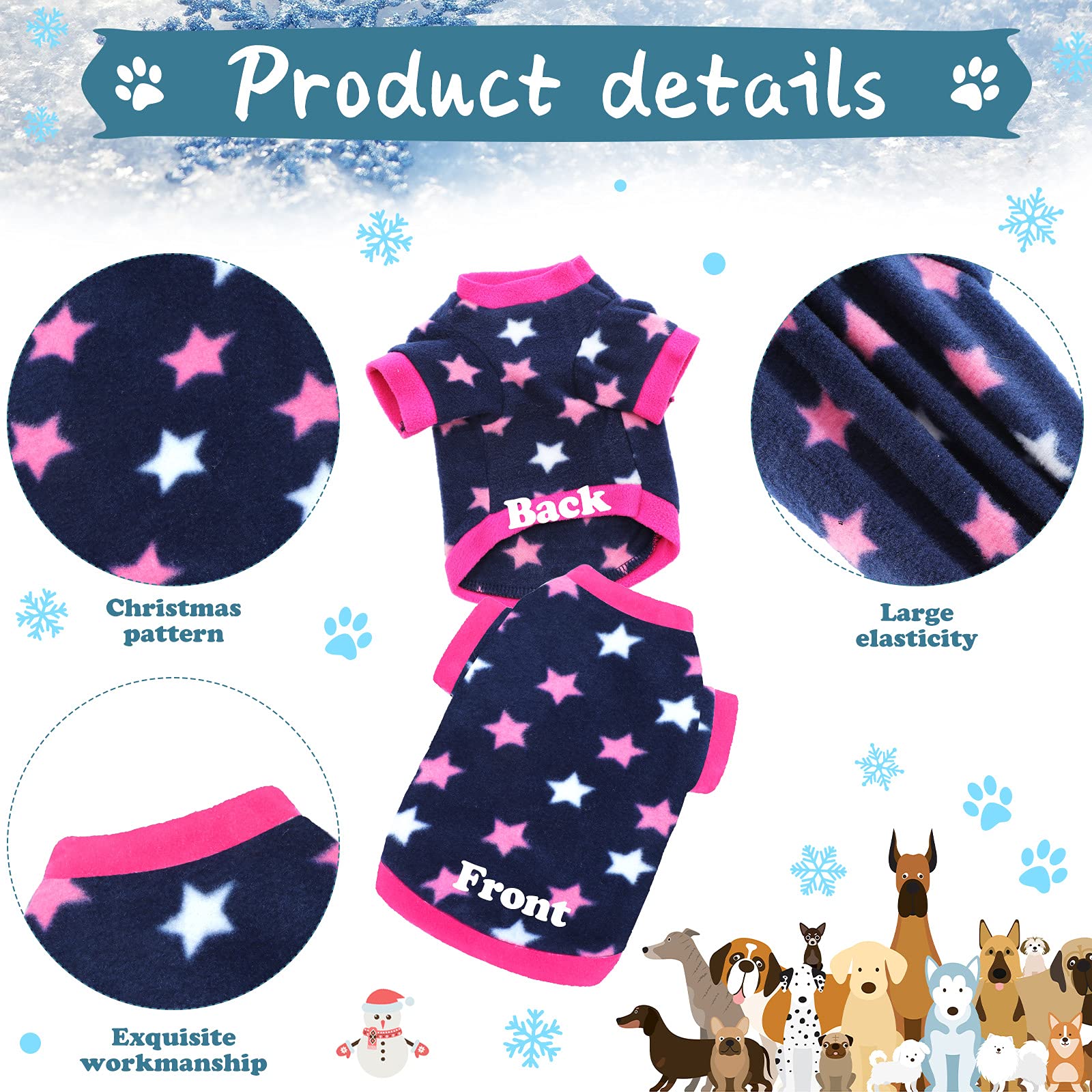 Xuniea colorful dog pajamas for festive outfits and photos