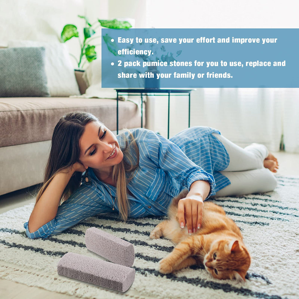 Xuniea mini-sized pumice tool for repeated use on couches and rugs.