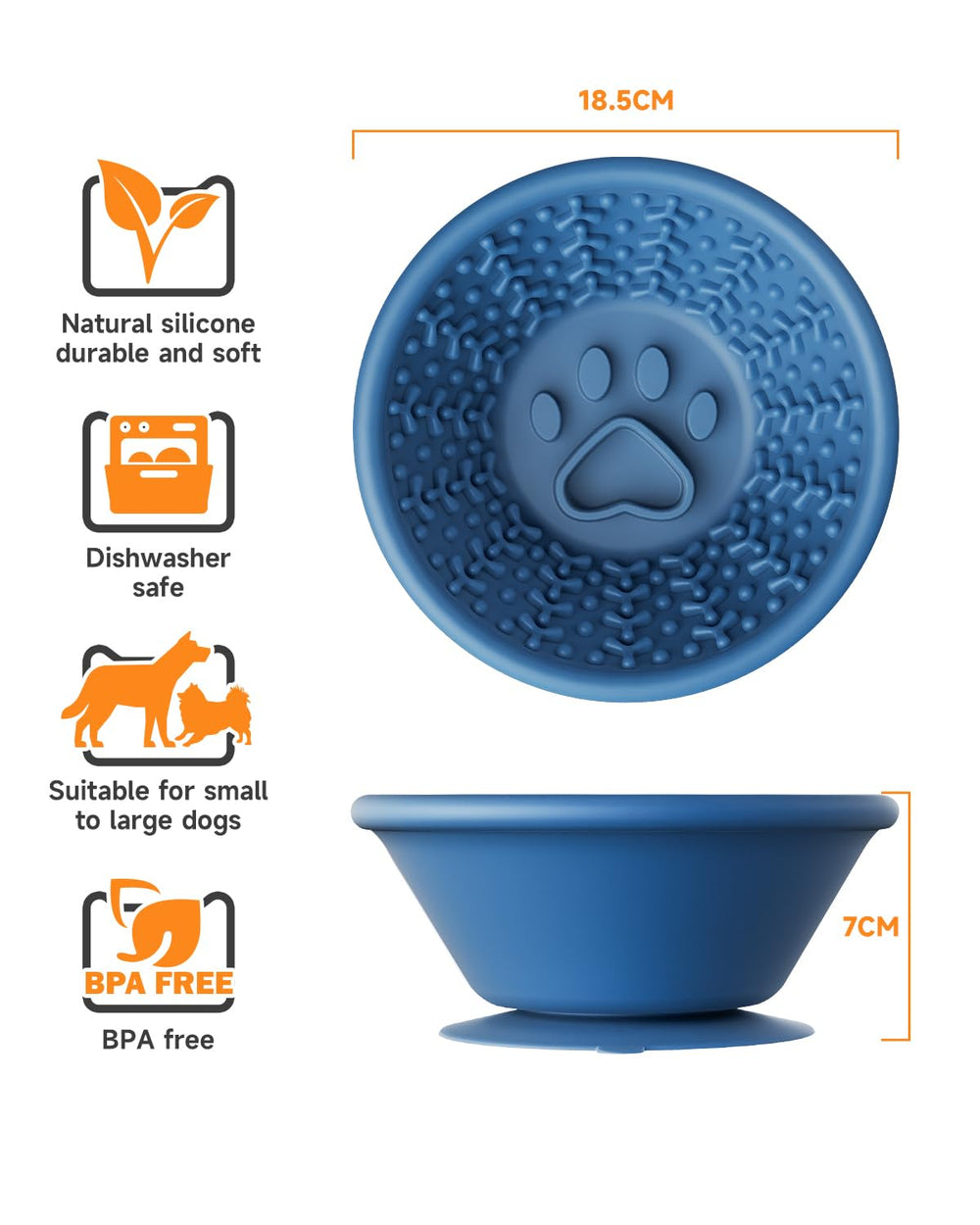 XUOEGUZ dog lick bowl blue design for modern, durable enrichment.