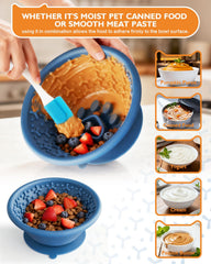 XUOEGUZ dog lick bowl textured ridges encourage extended licking and saliva.