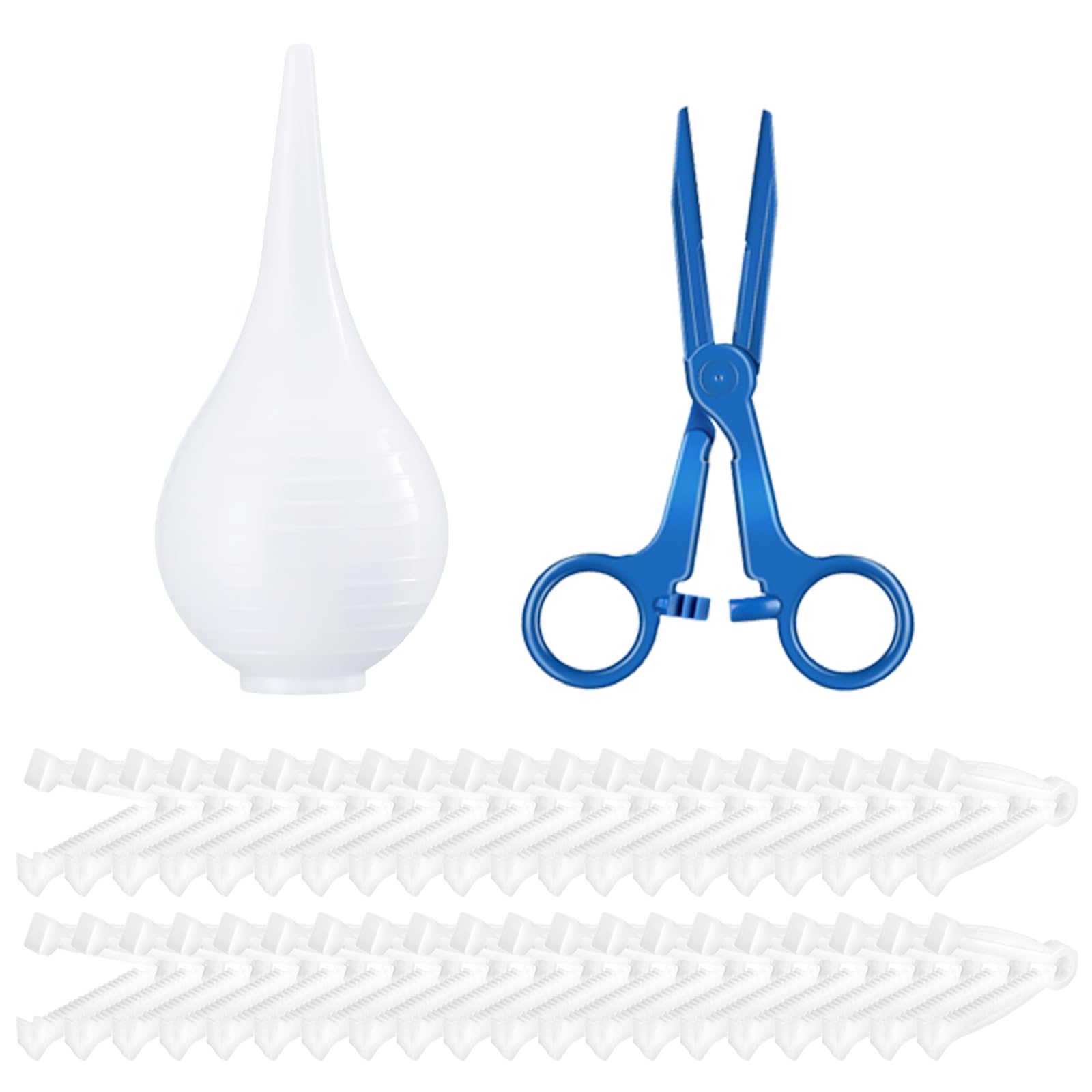 XUKE sterile blue umbilical clamps 40-pack for veterinary births and home birth readiness