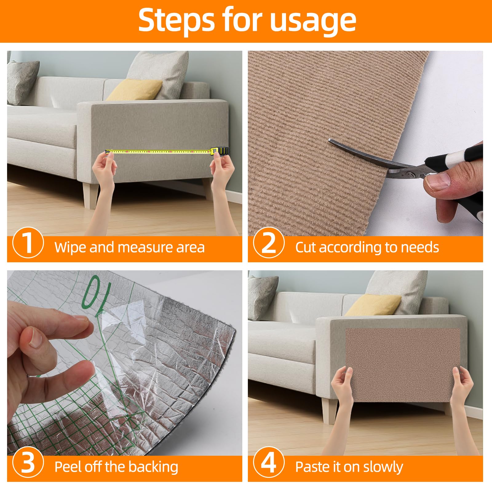 XUYEDOGLSH cat scratch mat installed on wall as decorative protection