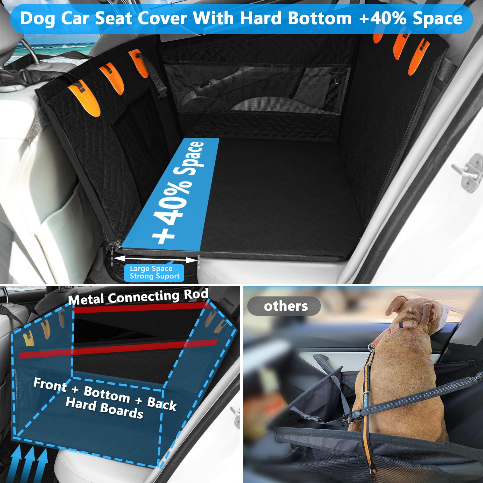 XUYEDOGLSH hard-bottom dog seat keeps backseat safe and scratch-free
