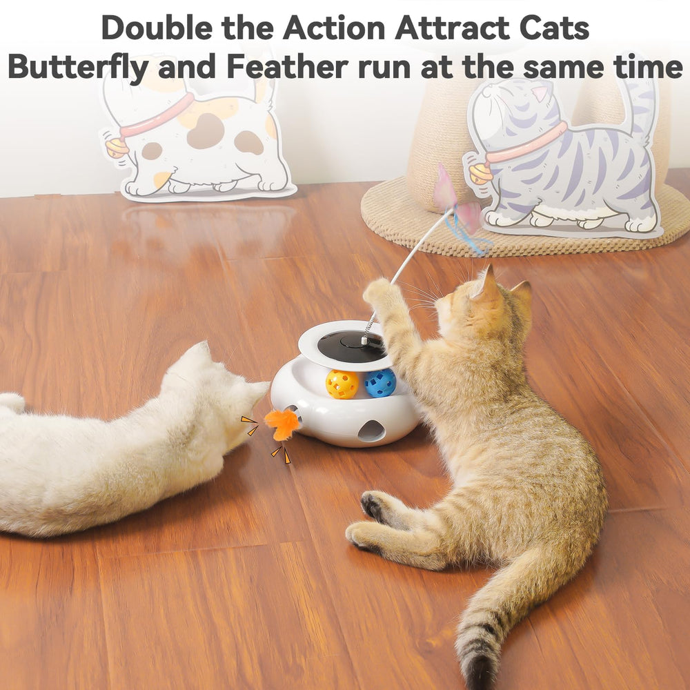 Xuyub 3in1 interactive toy feather ambush captures cat attention for chase and batting fun.